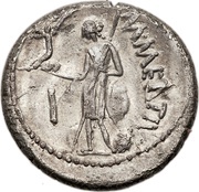 Denarius - Julius Caesar CAESAR•IMP / M•METTIVS, Rome, 44 BC reverse image
