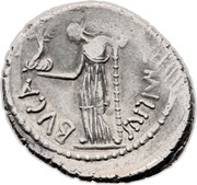Denarius - Julius Caesar CAESAR•IM P M / L•AEMILIVS BVCA, Rome, 44 BC reverse image