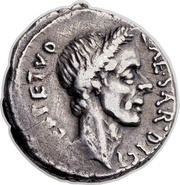 Denarius - Julius Caesar CAESAR•DICT PERPETVO / L•BVCA obverse image