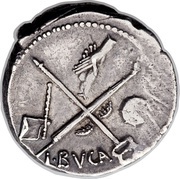 Denarius - Julius Caesar CAESAR•DICT PERPETVO / L•BVCA, Rome, 44 BC reverse image