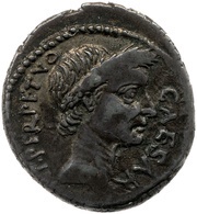 Denarius - Julius Caesar CAESAR•DICT PERPETVO / L•BVCA obverse image