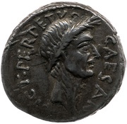 Denarius - Julius Caesar CAESAR DICT•PERPETVO / P•SEPVLLIVS MACER obverse image
