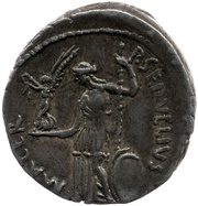 Denarius - Julius Caesar CAESAR DICT•PERPETVO / P•SEPVLLIVS MACER, Rome, 44 BC reverse image