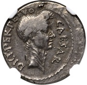 Denarius - Julius Caesar CAESAR DICT PERPETVO; P·SEPVLLIVS MACER obverse image