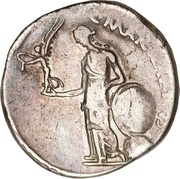 Denarius - Julius Caesar CAESAR DICT•PERPETVO / C•MARIDIANVS, Rome, 44 BC reverse image