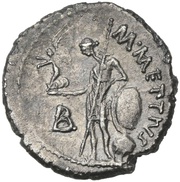 Denarius - Julius Caesar M METTIVS; Rome, Rome, 44 BC reverse image