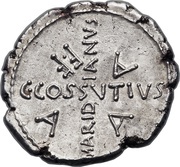 Denarius - Julius Caesar CAESAR PARENS•PATRIAE / C•COSSVTIVS MARDIANVS A A A F•F, Rome, 44 BC reverse image