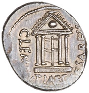 Denarius P. Sepullius Macer; CLEMENTIAE CAESARIS / P•SEPVLLIVS MACER obverse image