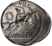 Denarius - Mark Antony P·SEPVLLIVS MACER, Rome, 44 BC reverse image
