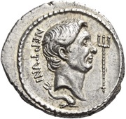 Denarius - Sextus Pompeius NEPTVNI / Q•NASIDIVS; Massilia obverse image