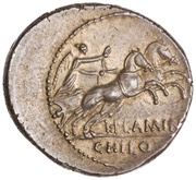 Denarius Venus; L•FLAMIN CHILO, Rome, 43 BC reverse image