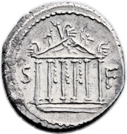 Denarius Petillia: Petillius Capitolinus; PETILLIVS CAPITOLINVS, Rome, 43 BC reverse image