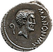 Denarius - Mark Antony M•ANTON•IMP / CAESAR•DIC obverse image