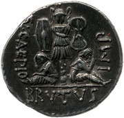 Denarius - Brutus Q•CAEPIO•BRVTVS•IMP, Rome, 43 BC - 42 BC reverse image