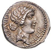 Denarius - Cassius M•SERVILIVS LEG / Q•CAEPIO BRVTVS•IMP obverse image