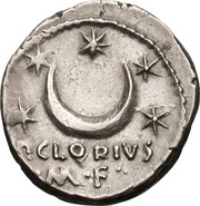 Denarius Clodia: Publius Clodius; P•CLODIVS M•F, Rome, 42 BC reverse image