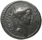 Denarius Livineia: Lucius Livineius Regulus; REGVLVS•F PRAEF•VR obverse image