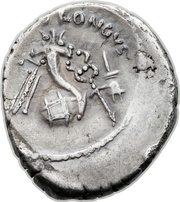 Denarius - Julius Caesar L•MVSSIDIVS•LONGVS, Rome, 42 BC reverse image