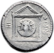 Denarius - Mark Antony M•ANTONI IMP / III VIR R•P•C, Rome, 42 BC reverse image