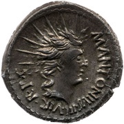Denarius - Mark Antony M•ANTONIVS•III•VIR•R•P•C, Rome, 42 BC reverse image