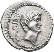 Denarius - Mark Antony IMP / M•ANTONIVS•III•VIR•R•P•C obverse image