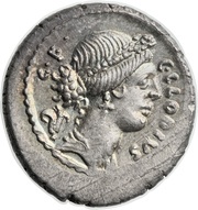 Denarius Clodia: Gaius Clodius Vestalis; C•CLODIVS C•F / VESTALIS obverse image