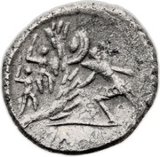 Denarius Numonia: Gaius Numonius Vaala; C•NVMONIVS VAALA / VAALA, Rome, 41 BC reverse image