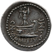 Denarius Cn. Domitius Ahenobarbus; CN·DOMITIVS·IMP, Rome, 41 BC reverse image