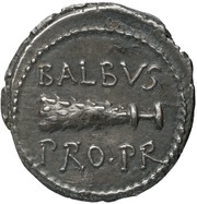 Denarius - Octavian C•CAESAR•III•VIR•R•P•C / BALBVS PRO•PR, Rome, 41 BC reverse image