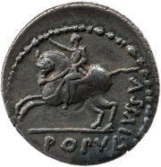 Denarius - Octavian C•CAESAR•III•VIR•R•P•C / POPVL•IVSSV, Rome, 41 BC reverse image