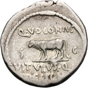 Denarius - Julius Caesar Q•VOCONIVS VITVLVS•Q DESIGN S C, Rome, 40 BC reverse image