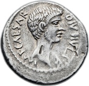 Denarius - Octavius IMP•CAESAR DIVI•IVLI•F / M•AGRIPPA•COS DESIG obverse image