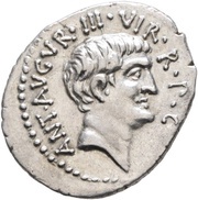 Denarius - Mark Antony ANT•AVGVR•III•VIR•R•P•C / IMP•TER obverse image