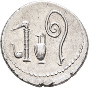 Denarius - Octavian IMP•CAESAR•DIVI•F•III•VIR•R•P•C, Rome, 37 BC reverse image