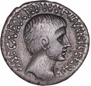Denarius - Octavian COS ITER ET TER DESIG / DIVO IVL obverse image
