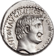 Denarius - Mark Antony ANTON•AVG•IMP•III•COS•DES•III•III•V•R•P•C / ANTONIVS AVG•IMP•III obverse image