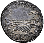 Denarius - Mark Antony LEG V obverse image