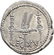Denarius - Mark Antony LEG XV, Rome, 32 BC - 31 BC reverse image