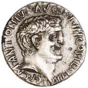 Denarius - Mark Antony M•ANTONIVS•AVG•IMP•IIII•COS•TERT•III•VIR•R•P•C obverse image