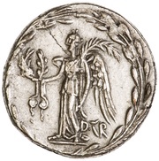 Denarius - Mark Antony M•ANTONIVS•AVG•IMP•IIII•COS•TERT•III•VIR•R•P•C, Rome, 31 BC reverse image
