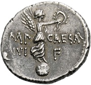 Denarius - Octavian AVGVR PONTIF / IMP CAESA͡R DIVI F, Rome, 31 BC reverse image