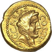 Aureus - Julius Caesar C•CAESAR COS•TER / A•HIRTIVS•PR obverse image