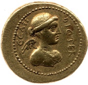Aureus - Julius Caesar C•CAES DIC•TER / L•PLANC PR•VRB obverse image