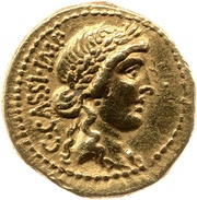 Aureus - Cassius C·CASSI·IMP / M·SERVILIVS LEG obverse image