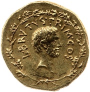 Aureus - Brutus L·BRVTVS·PRIM·COS / M·BRVTVS·IMP COSTA·LEG obverse image