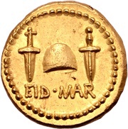 Aureus - Brutus RVT IMP L•PLAET•CEST / EID•MAR, Rome, 42 BC reverse image