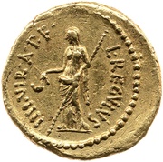Aureus - Marcus Aemilius Lepidus M·LEPIDVS·III·VIR·R·P·C / L·REGVLVS IIII·VIR·A·P·F, Rome, 42 BC reverse image