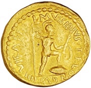 Aureus - Octavian C·CAESAR·III·VIR·R·P·C / L·MVSSIDIVS·T·F·LONGVS·IIII·VIR·A·P·F reverse image