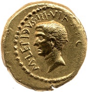 Aureus - Marcus Aemilius Lepidus M·LEPIDVS·III·VIR·R·P·C / L·MVSSIDIVS LONGVS obverse image