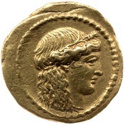 Aureus Mussidia: Lucius Mussidius Longus; L·MVSSIDI LONGVS obverse image